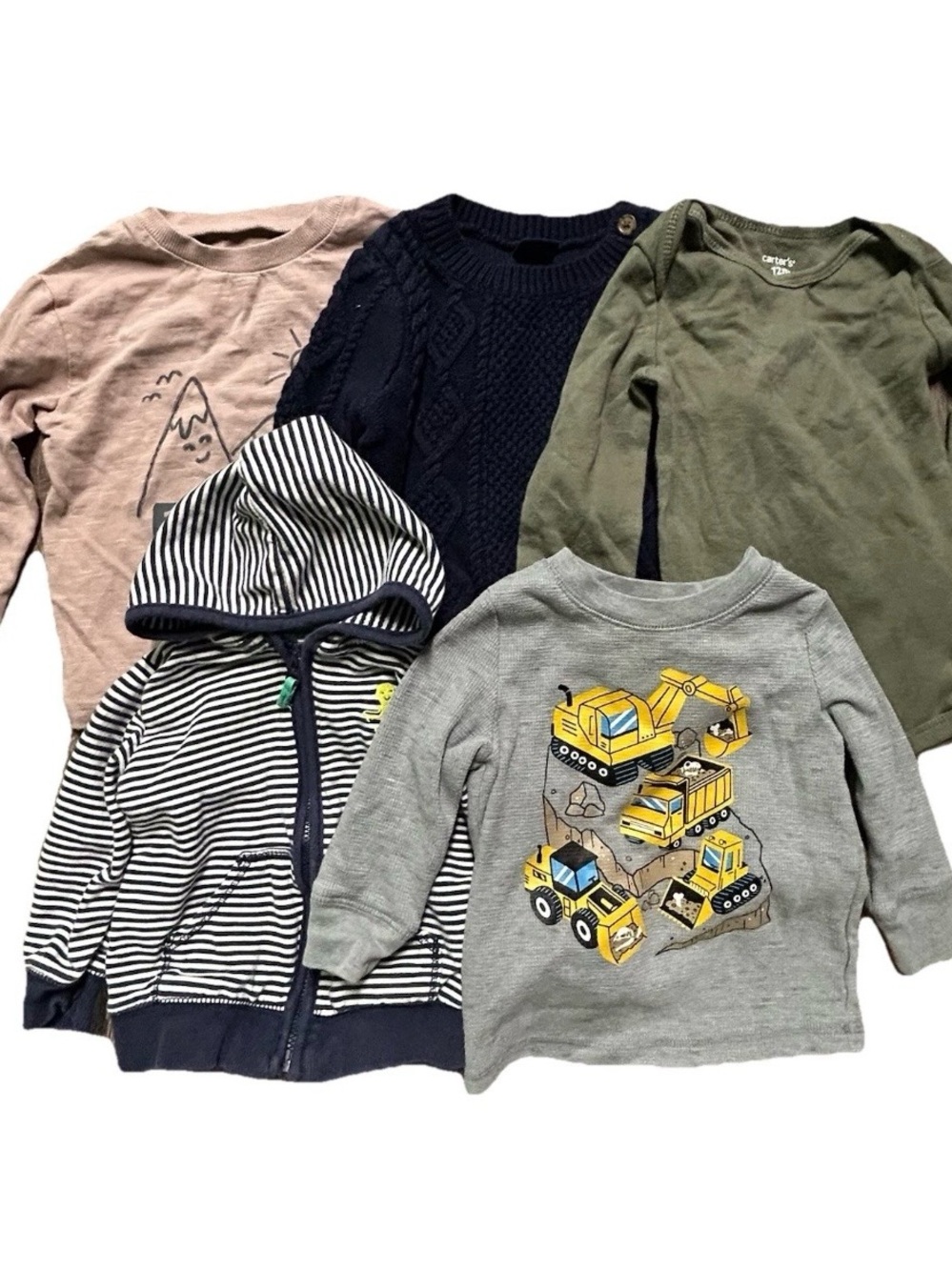 Baby Boy Winter Tops Long Sleeve Sweater Bodysuit T Shirts Size 12 Months